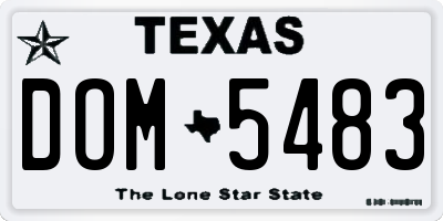 TX license plate DOM5483