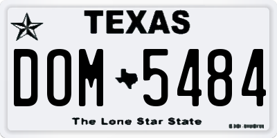 TX license plate DOM5484