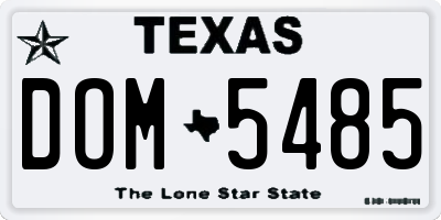 TX license plate DOM5485
