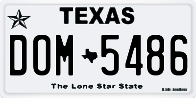 TX license plate DOM5486