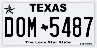 TX license plate DOM5487