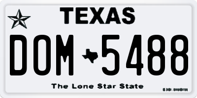 TX license plate DOM5488