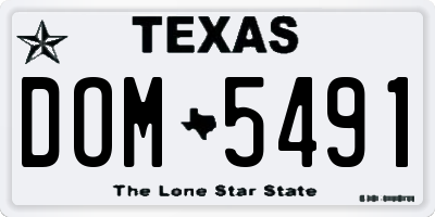 TX license plate DOM5491