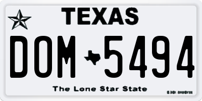 TX license plate DOM5494