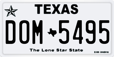 TX license plate DOM5495