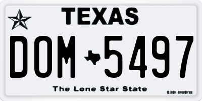 TX license plate DOM5497