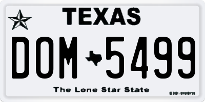 TX license plate DOM5499