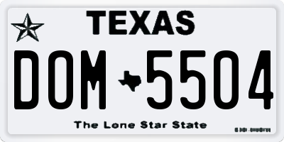 TX license plate DOM5504