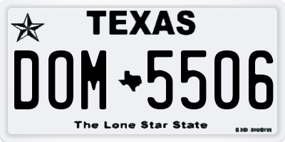 TX license plate DOM5506