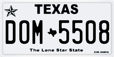 TX license plate DOM5508