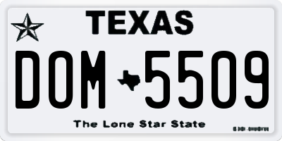 TX license plate DOM5509