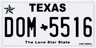 TX license plate DOM5516