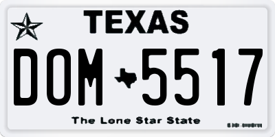 TX license plate DOM5517