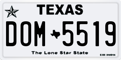 TX license plate DOM5519
