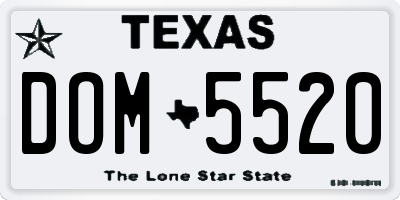 TX license plate DOM5520