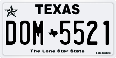 TX license plate DOM5521