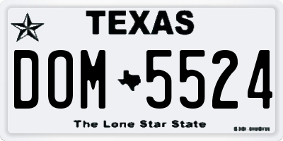 TX license plate DOM5524