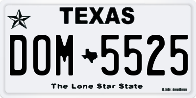 TX license plate DOM5525