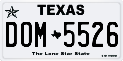 TX license plate DOM5526