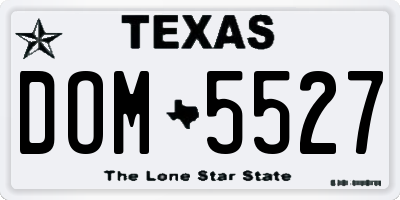 TX license plate DOM5527