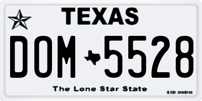 TX license plate DOM5528