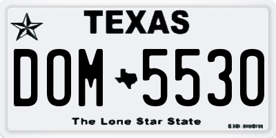 TX license plate DOM5530