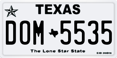 TX license plate DOM5535