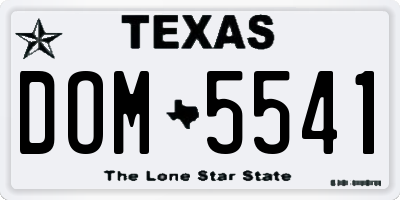 TX license plate DOM5541