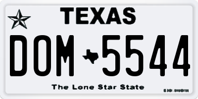 TX license plate DOM5544