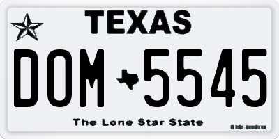 TX license plate DOM5545