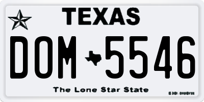 TX license plate DOM5546