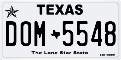 TX license plate DOM5548