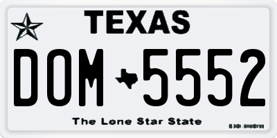 TX license plate DOM5552
