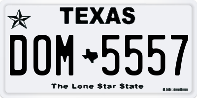 TX license plate DOM5557