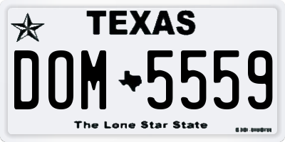 TX license plate DOM5559