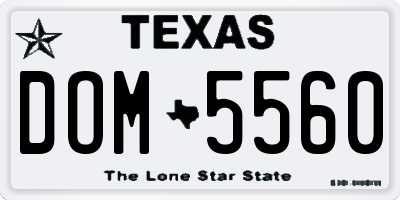 TX license plate DOM5560