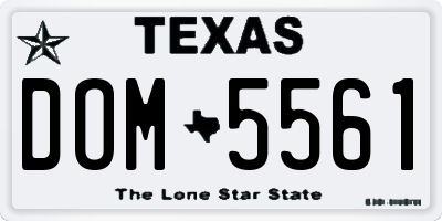 TX license plate DOM5561