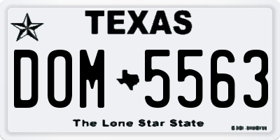 TX license plate DOM5563