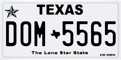 TX license plate DOM5565