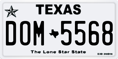 TX license plate DOM5568