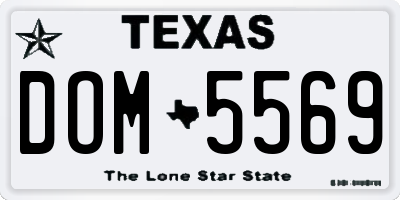 TX license plate DOM5569