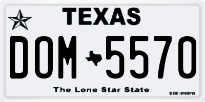 TX license plate DOM5570