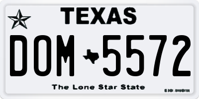 TX license plate DOM5572