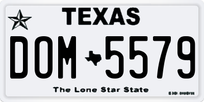 TX license plate DOM5579