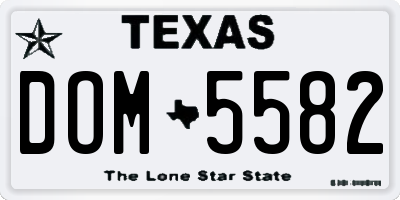 TX license plate DOM5582