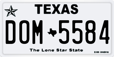 TX license plate DOM5584