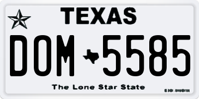 TX license plate DOM5585