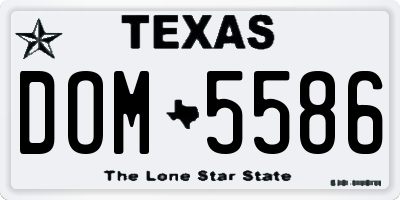 TX license plate DOM5586