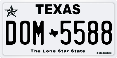 TX license plate DOM5588