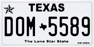 TX license plate DOM5589